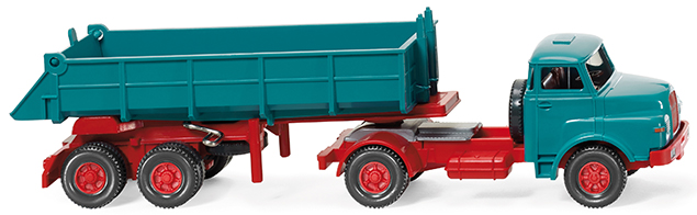 Wiking MAN Rear Tipper Lorry Blue/Red 067702