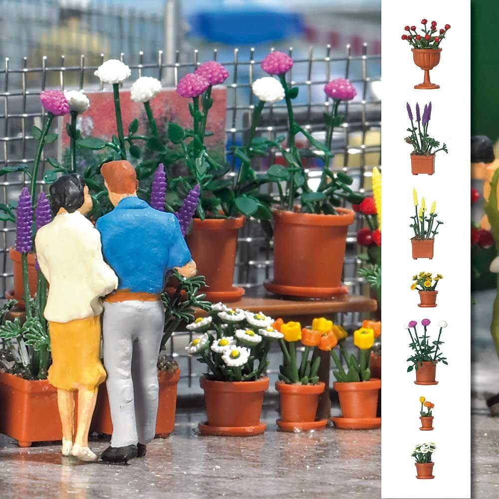 Busch Flowerpot Set with Flowers 1209