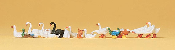 Preiser 14167 Ducks/Geese/Swans x 15