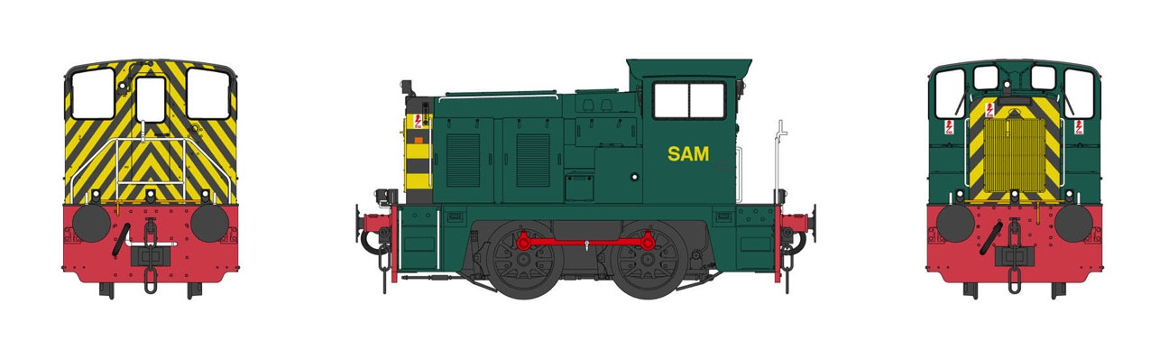 Heljan 2850 Class 02 0-4-0DH ex-D2868 'SAM' Industrial Green