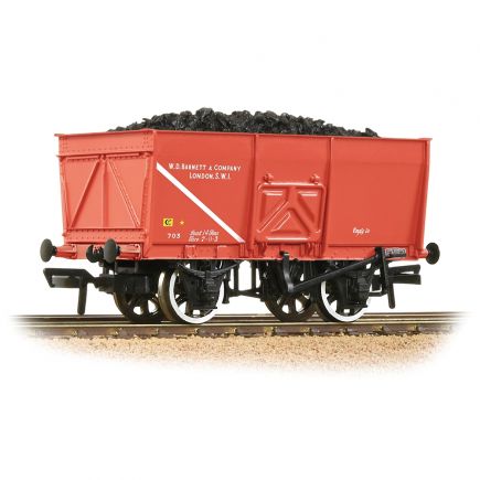 Bachmann 37-429 16 Ton Steel Slope-Sided Mineral Wagon 'WD Barnett & Co.' Red