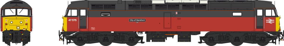 Heljan 47263 Class 47 575 'City of Hereford' BR Parcels Red/Grey with DCC Sound