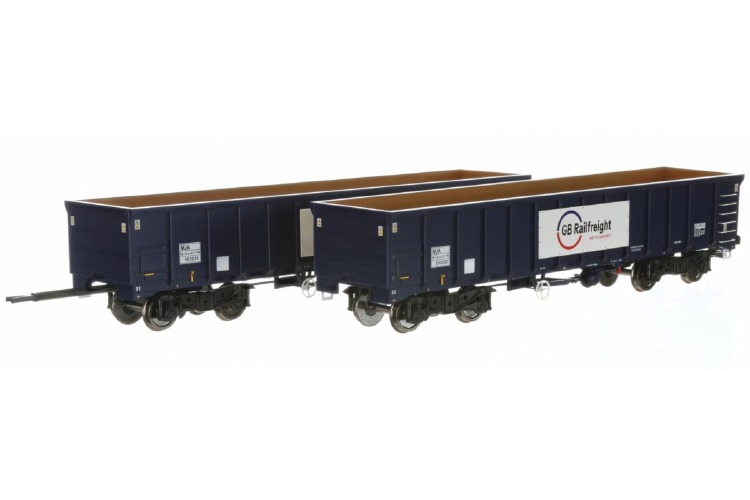 Dapol 4F-025-016 MJA Bogie Box Wagons GB Railfreight 502051/052