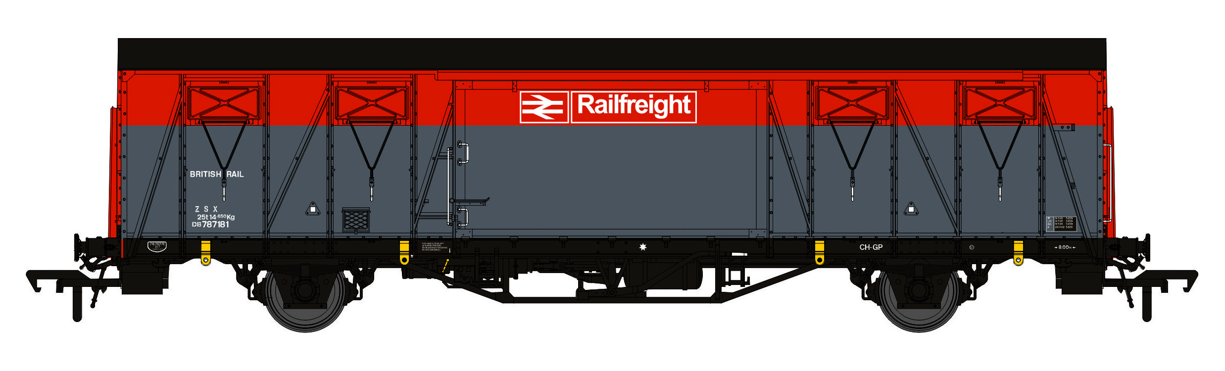 Rapido Trains 910006 ZXS Ferry Van No. DB787181 Railfreight Red/Grey