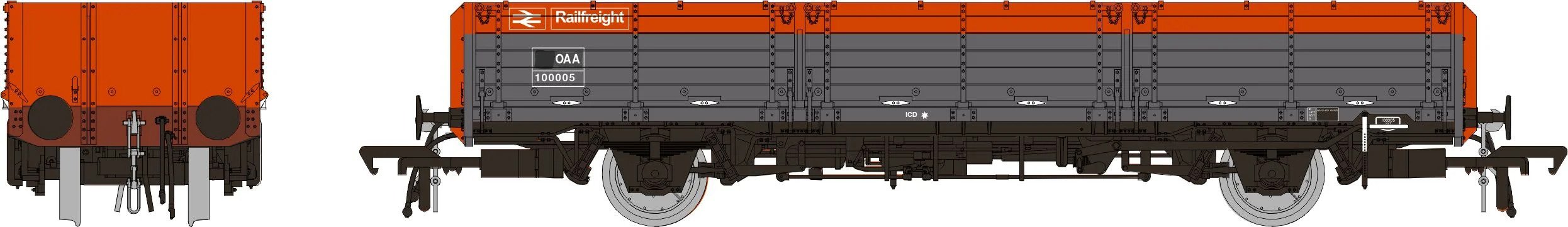 Rapido Trains 915013 OAA No. 100095, Railfreight red/grey