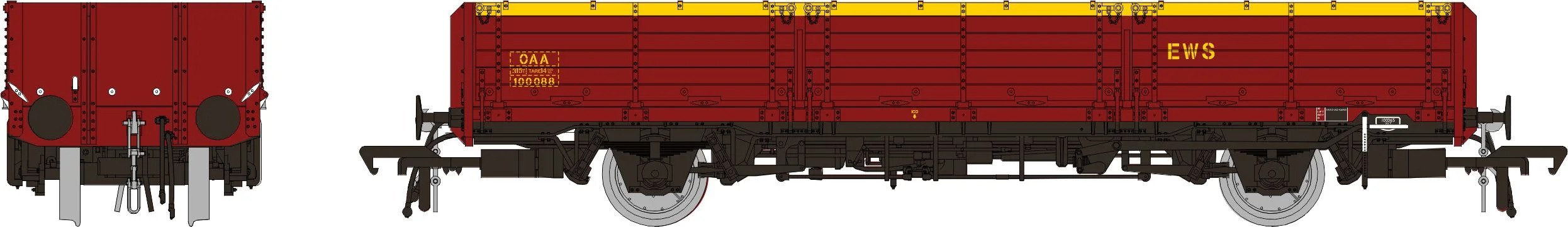 Rapido Trains 915017 OAA No. 100088, EWS maroon