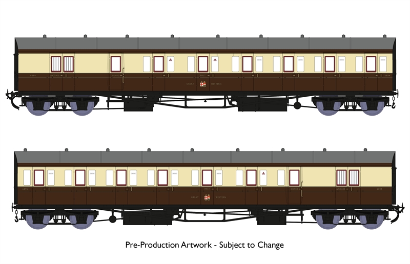 Rapido Trains 946010 Dia E140 B Set GWR Post-War Lined Livery with Lighting