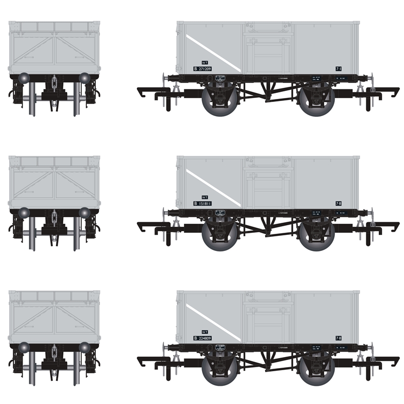 Accurascale ACC1021 16T Mineral Wagon x 3 Pack BR Freight Grey