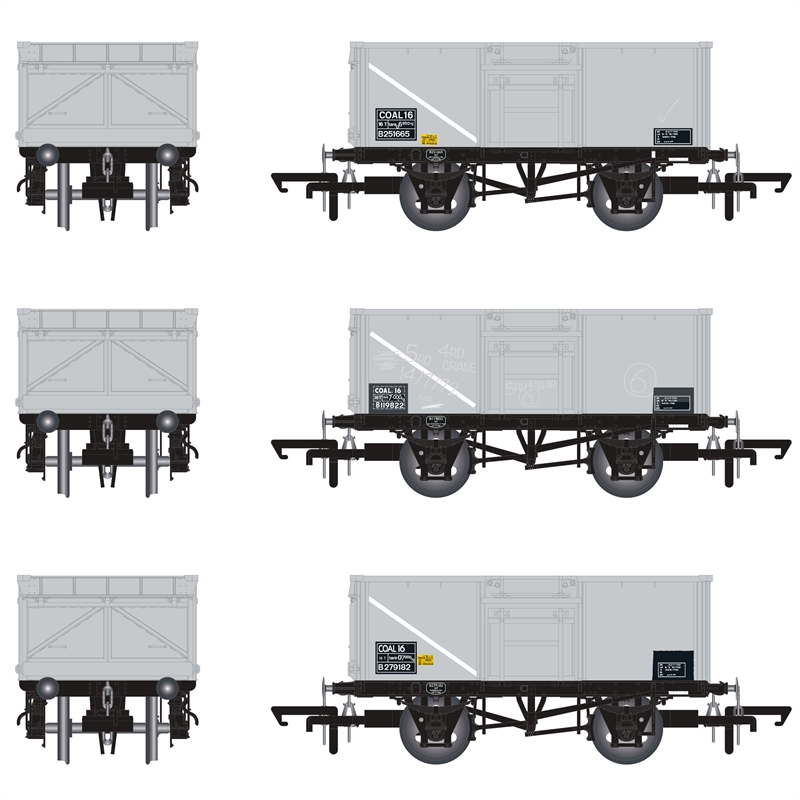 Accurascale ACC1026 16T Mineral Wagon x 3 Pack BR Freight Grey