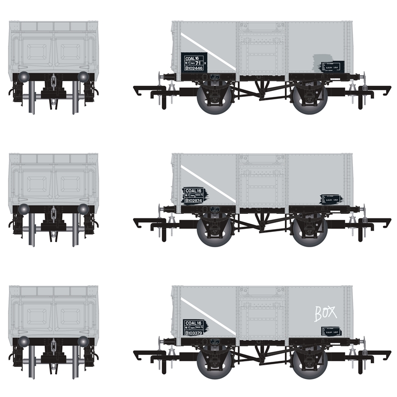Accurascale ACC1029 16T Mineral Wagon x 3 Pack BR Freight Grey TOPS COAL 16