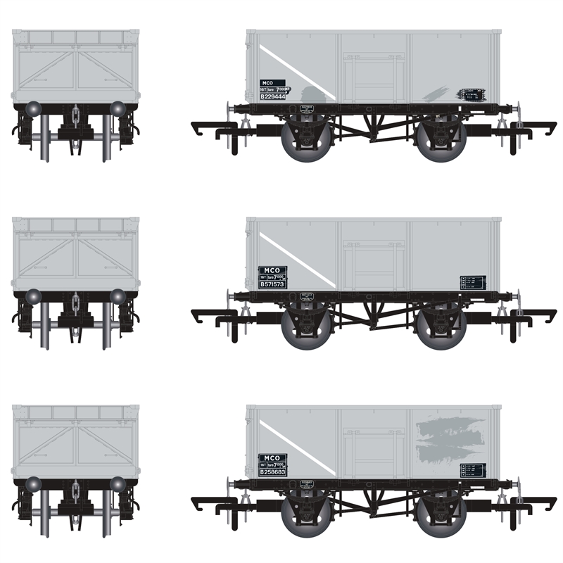 Accurascale ACC1058 16T Mineral Wagon x 3 Pack MCO in BR Freight Grey