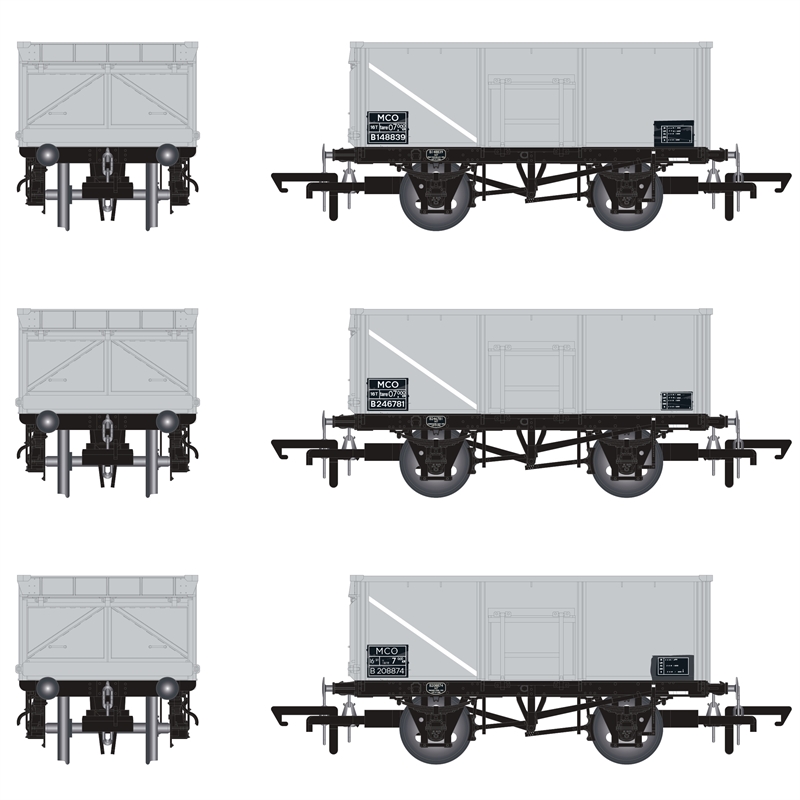 Accurascale ACC1059 16T Mineral Wagon x 3 Pack MCO in BR Freight Grey