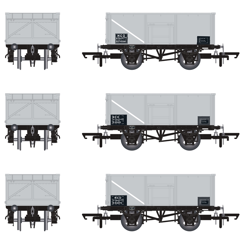 Accurascale ACC1060 16T Mineral Wagon x 3 Pack MCO in BR Freight Grey