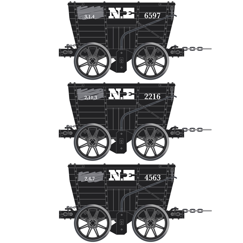 Accurascale ACC2800-A North Eastern Railway circa 1890 3 Wagon Pack