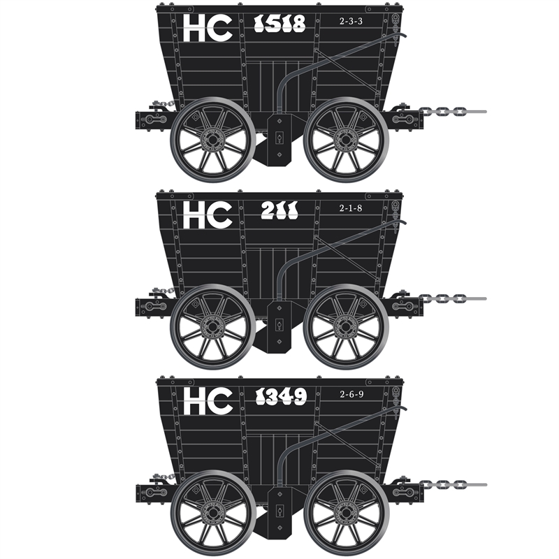 Accurascale ACC2801-B Hetton Colliery Railway circa 1910 3 Wagon Pack