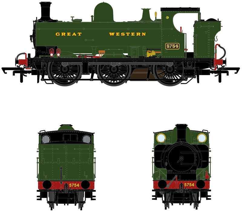 Accurascale ACC2870 Class 57xx Pannier 0-6-0PT 5754 in GWR green with Great Western Lettering DCC Ready
