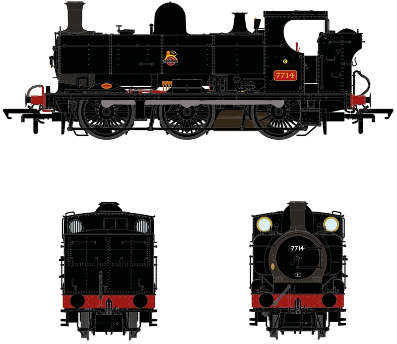 Accurascale ACC2888-DCC Class 57xx Pannier 0-6-0PT 7714 in BR black with Early Emblem DCC Sound