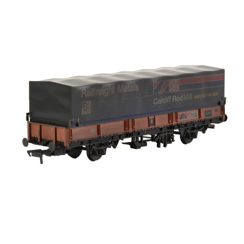 EFE E87045 BR SEA Wagon BR Railfreight Red Cardiff Rod Mill with Hood Weathered