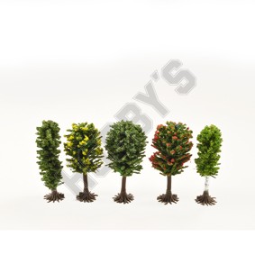 Modellbahn Zubehor Trees Pkt of 5 Assorted